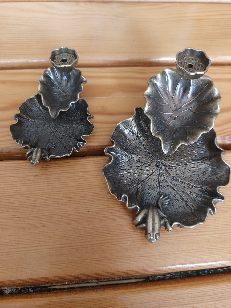 2 Adet Lotus Yaprağı Metal Geri Akış Tütsülük 