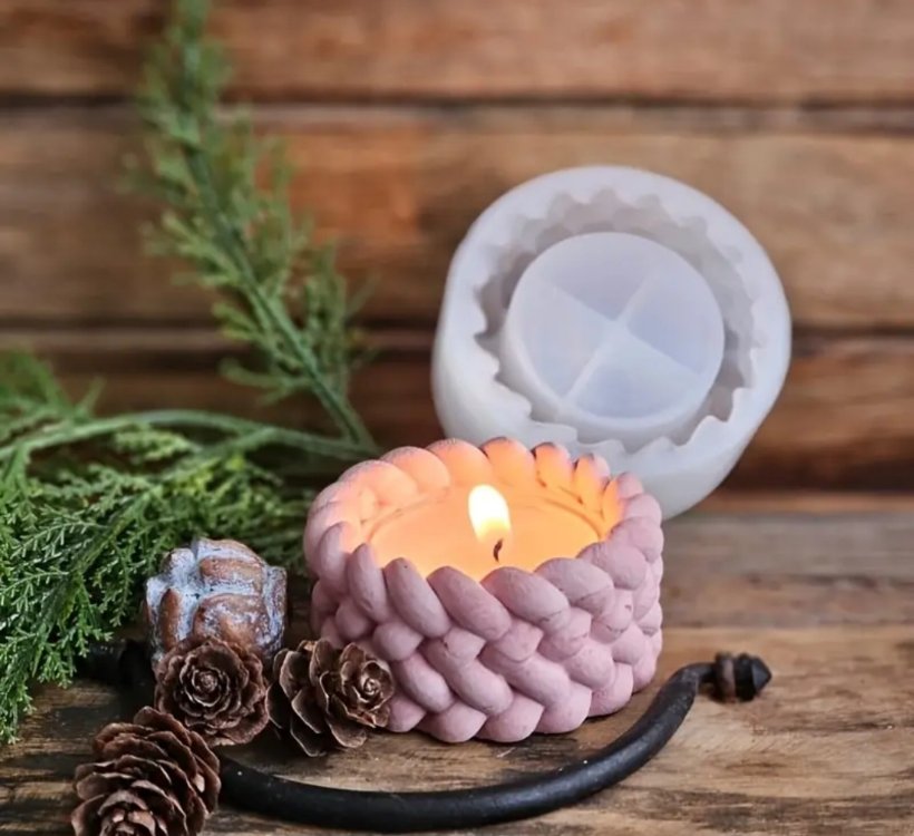 Örgülü Yuvarlak tealight mumluk