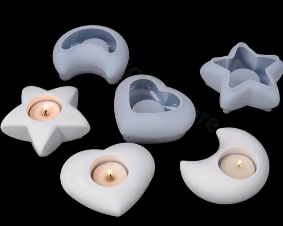 3 ' Lü Ay Yıldız Kalp tealight mumluk