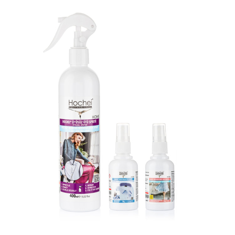 Hochei Paket 8 / Ütüsüz Ütü 400 ml - Ipeksi Kolay Ütü 70 ml - Antistatik 70 ml