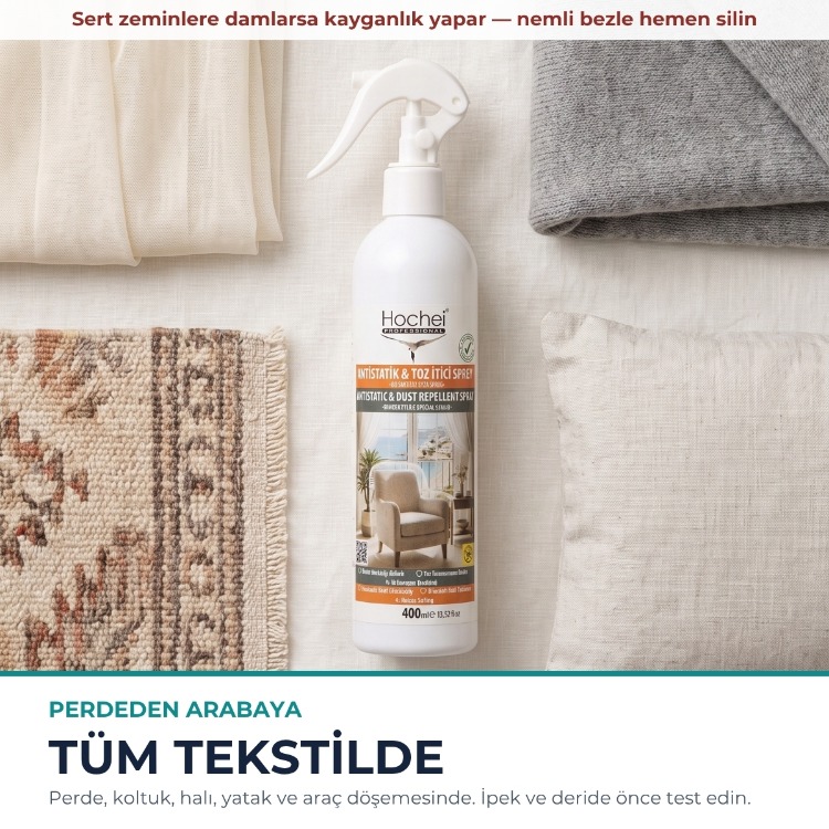 Hochei Antistatik & Toz İtici Sprey - Ev Tekstili Özel Serisi - 400 ml