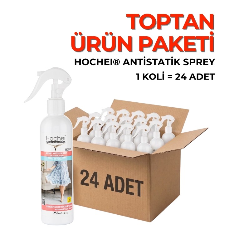 Hochei TOPTANCI PAKETİ Antistatik Sprey - Tekstil Ürünleri İçin 250 ml x 24 ADET