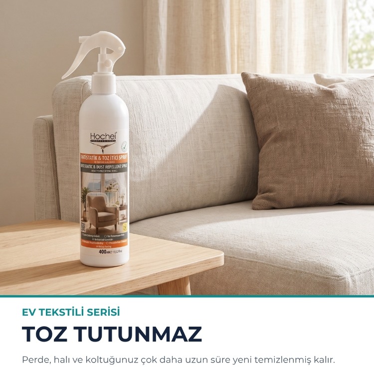 Hochei Antistatik & Toz İtici Sprey - Ev Tekstili Özel Serisi - 400 ml
