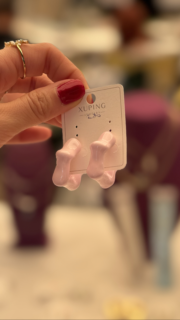 Toz pembe balon küpe