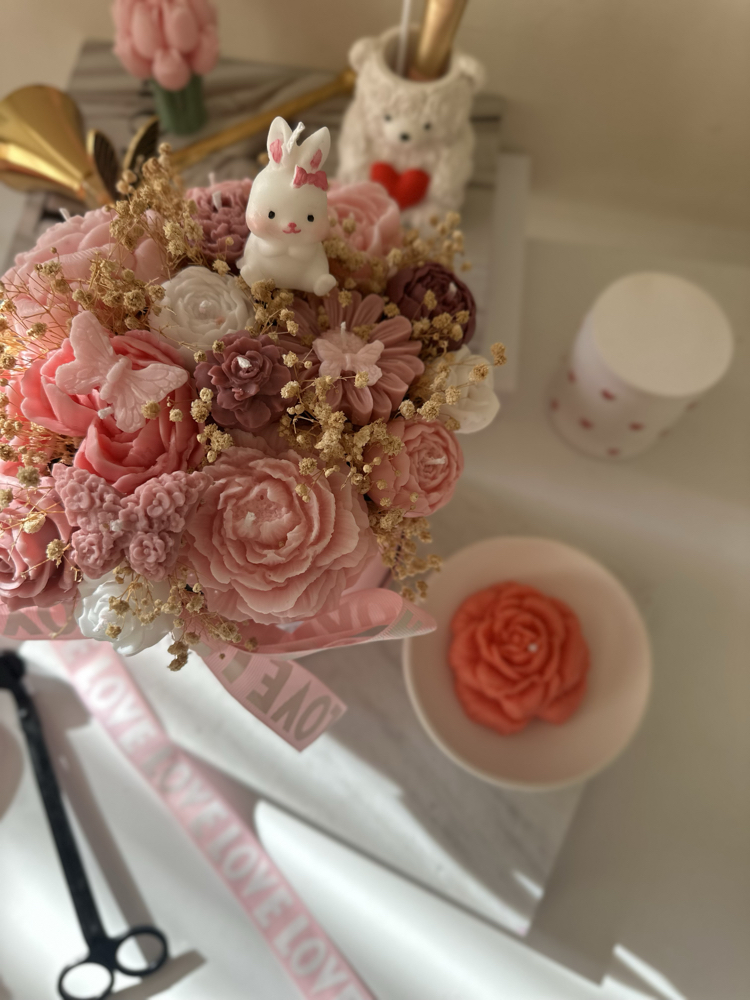 Orta Boy - Pink Blush - Pembe Çiçek Bahçesi