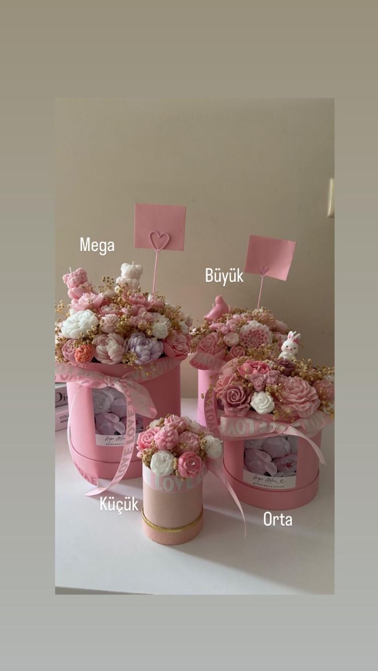 Büyük Boy - Pink Blush - Pembe Çiçek Bahçesi