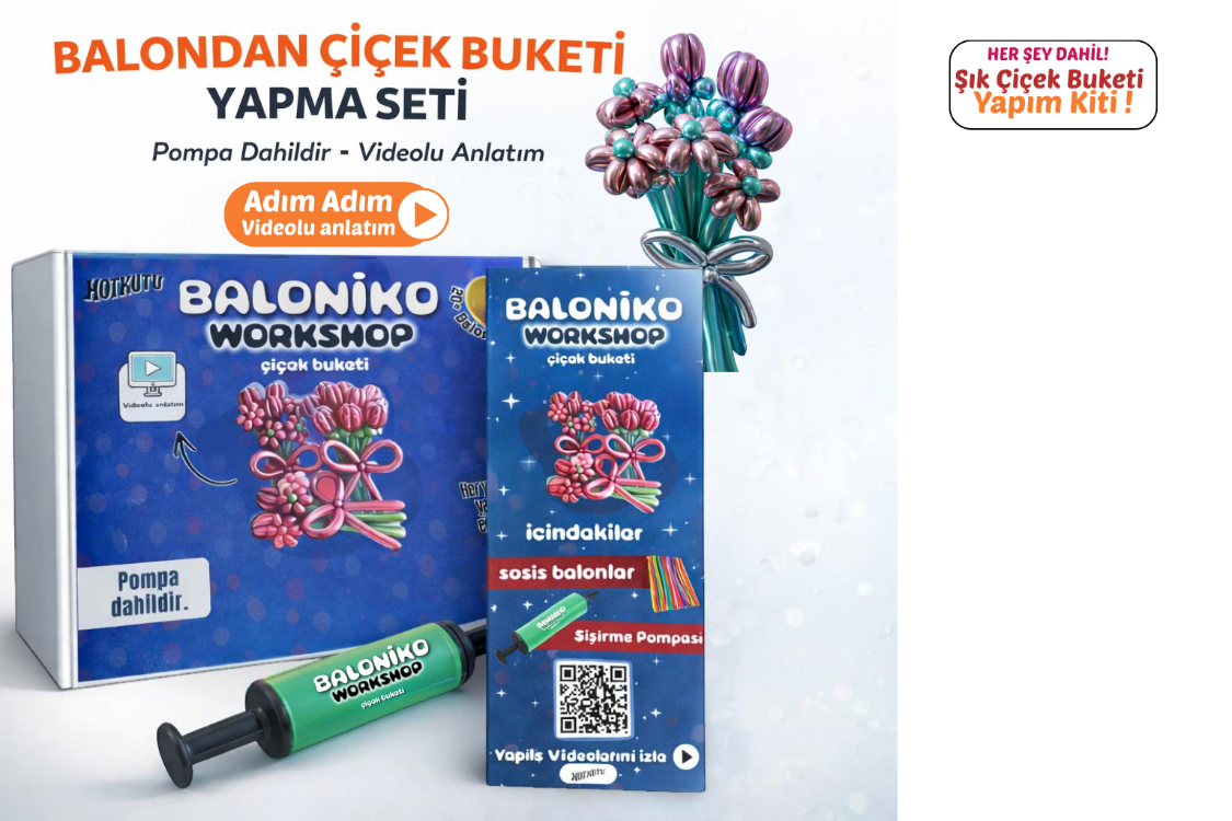 Baloniko | Balon Çiçek Buketi Yapım Kiti