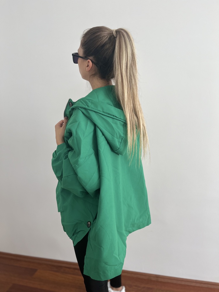 Yeşil Zara Marka Oversize Mont