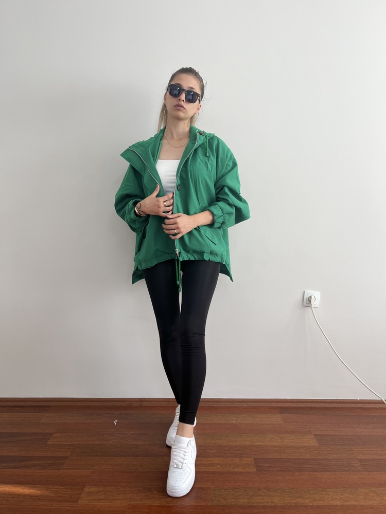 Yeşil Zara Marka Oversize Mont