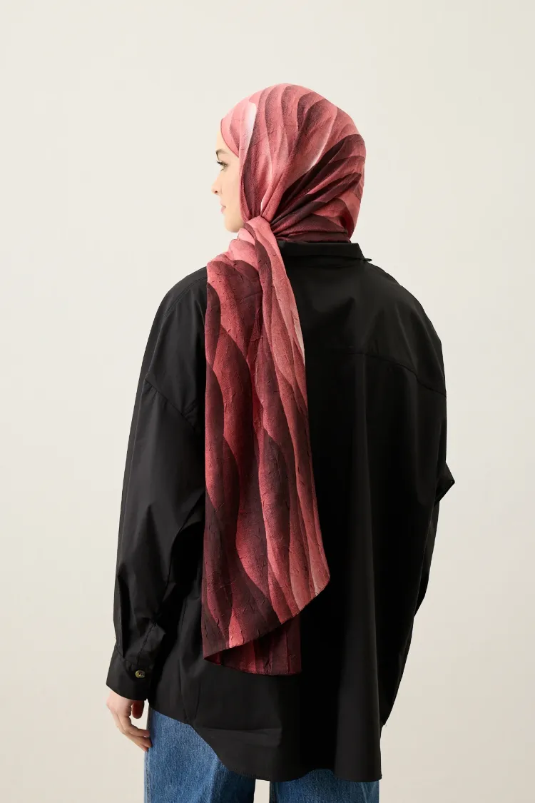 KUMUL DEGRADE DESEN BORDO ŞAL