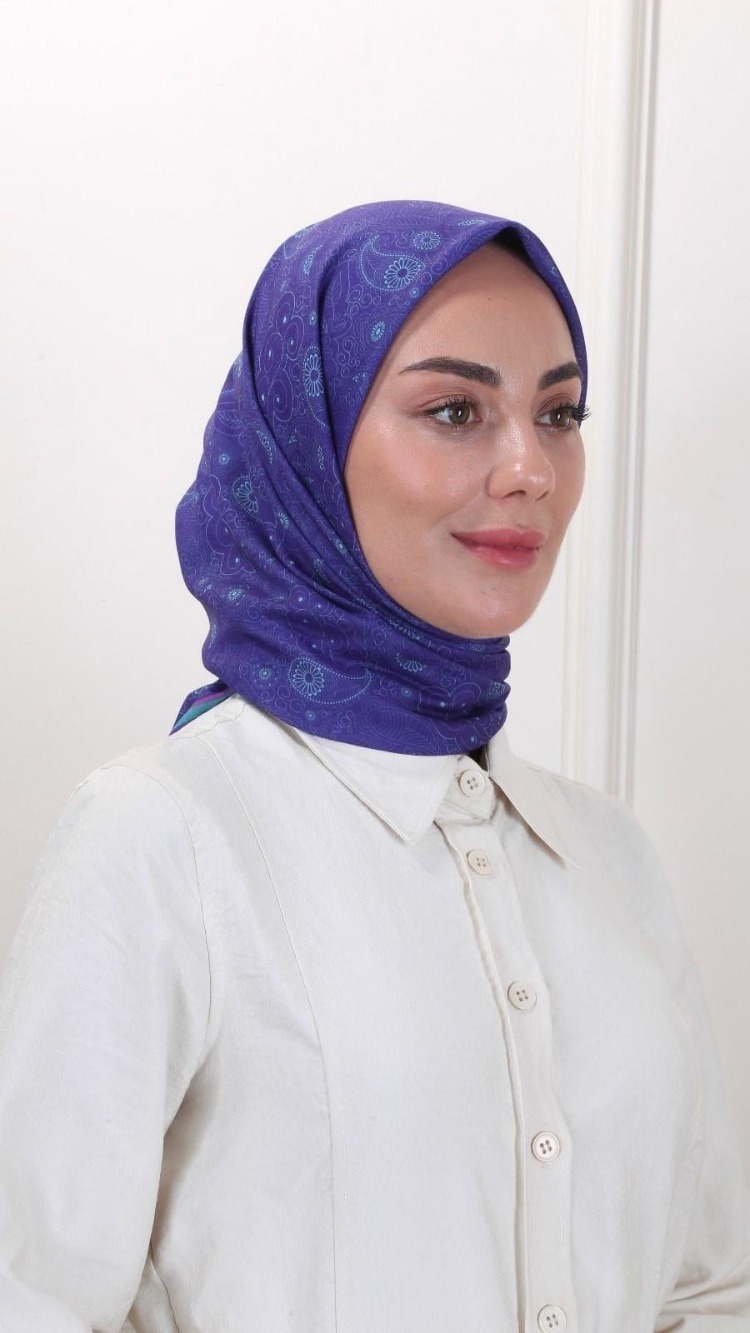 LOCELLA PAMUK VUAL MOR EŞARP