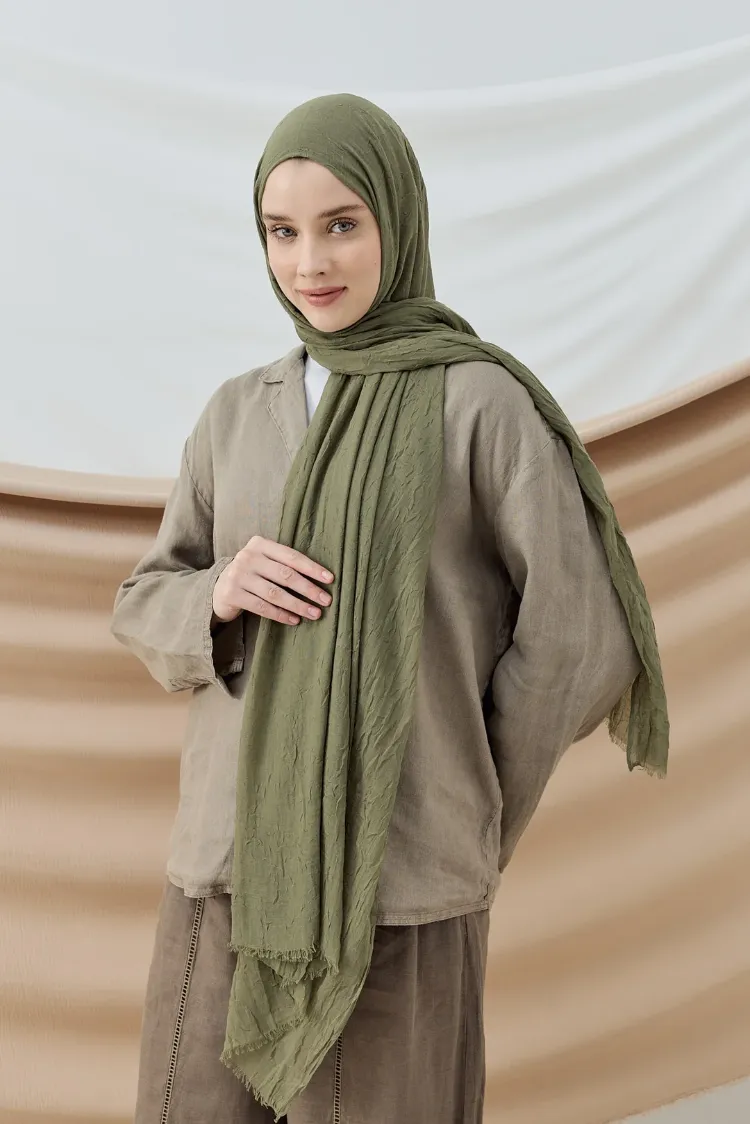 DÜZ BAMBU KRAŞ YEŞİL ÇAY ŞAL