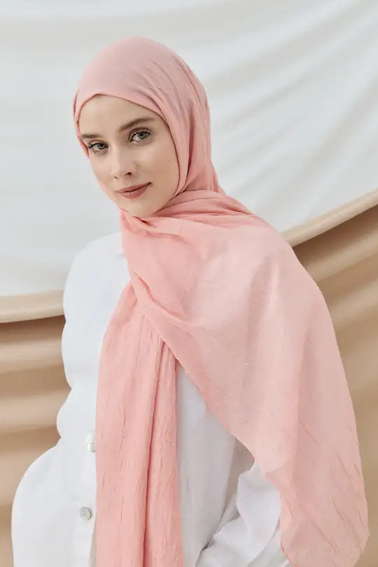 DÜZ BAMBU KRAŞ TOZ PEMBE ŞAL