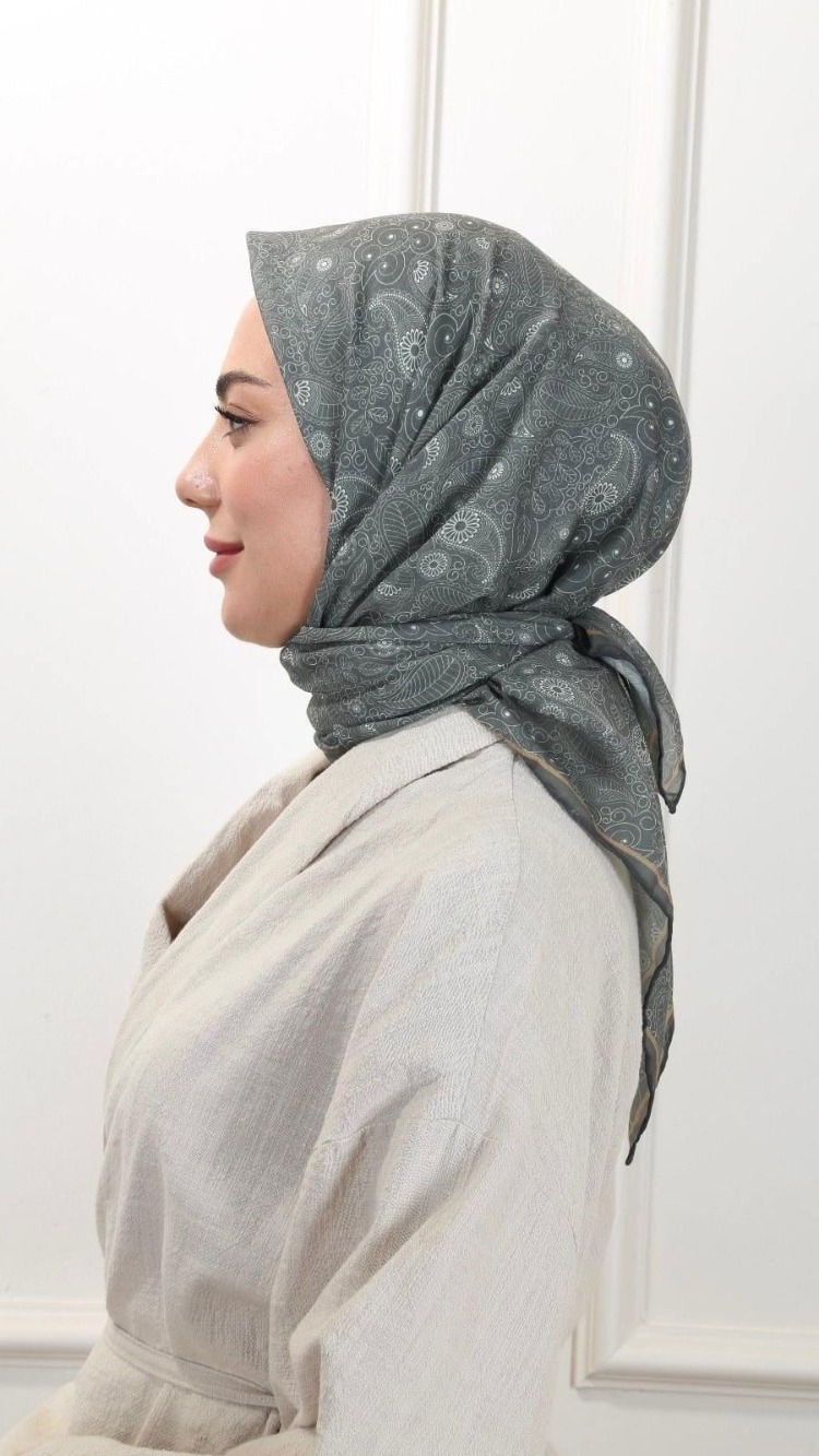 LOCELLA PAMUK VUAL HAKİ YEŞİL EŞARP