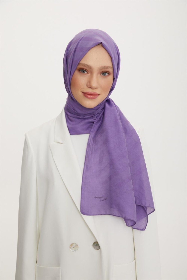 ARMİNE TREND OUTLET MOR ORGANİK KOTON ŞAL