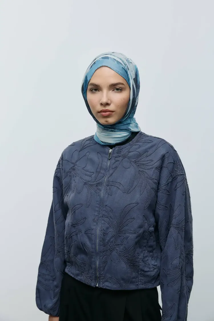 SOYUT DESEN MAVİ PAMUK ŞAL
