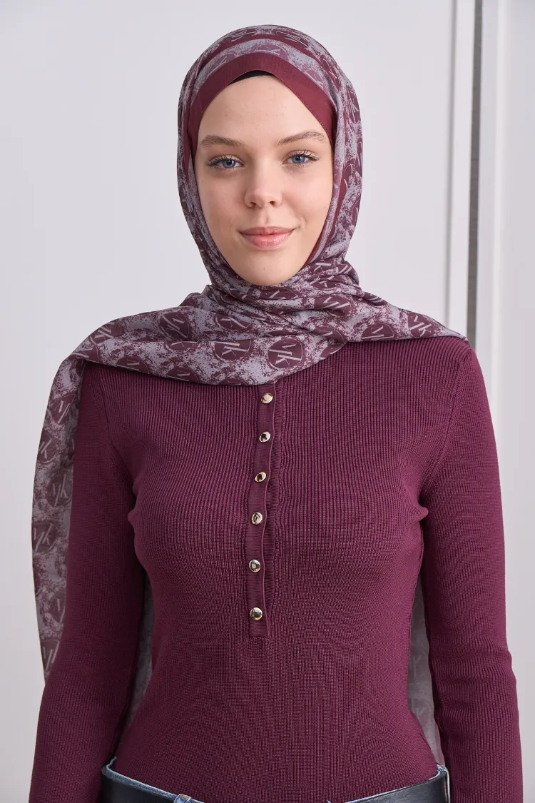 MK DESEN BORDO SOFT ŞAL