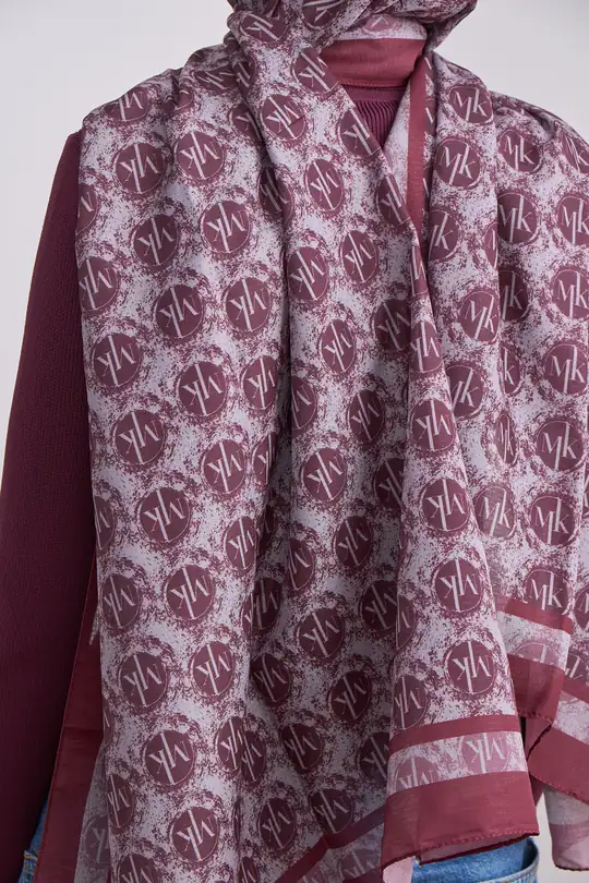 MK DESEN BORDO SOFT ŞAL