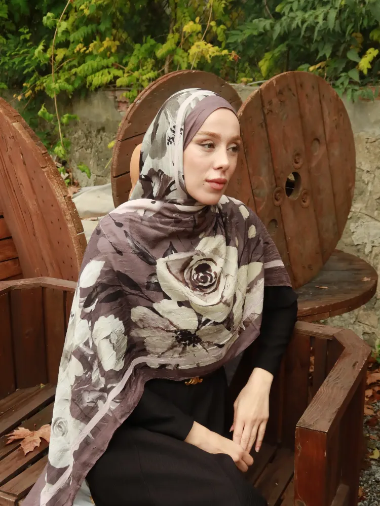 BLOOM DESEN TOZLU KAHVE BAMBU KRAŞ ŞAL