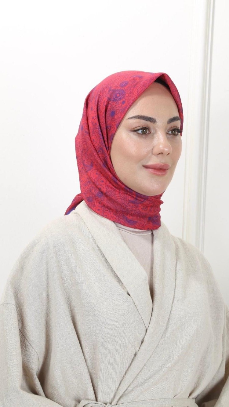 LOCELLA PAMUK VUAL CANLI FUŞYA EŞARP