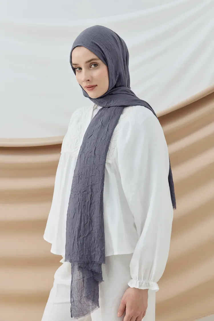 DÜZ BAMBU KRAŞ KOYU GRİ ŞAL