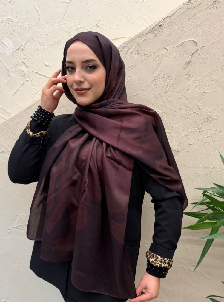 SOYUT DESEN VUAL SOFT BORDO ŞAL