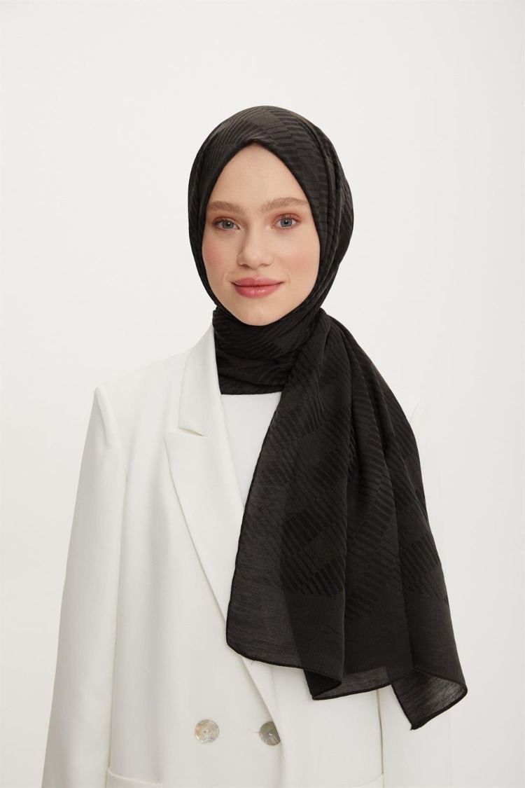ARMİNE TREND OUTLET SİYAH ORGANİK KOTON ŞAL