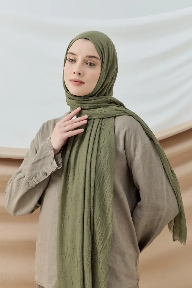 DÜZ BAMBU KRAŞ YEŞİL ÇAY ŞAL