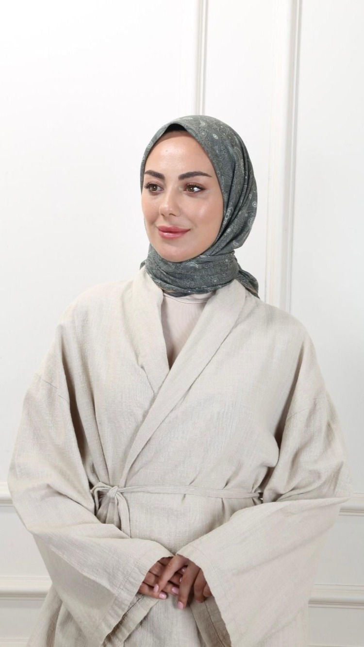 LOCELLA PAMUK VUAL HAKİ YEŞİL EŞARP