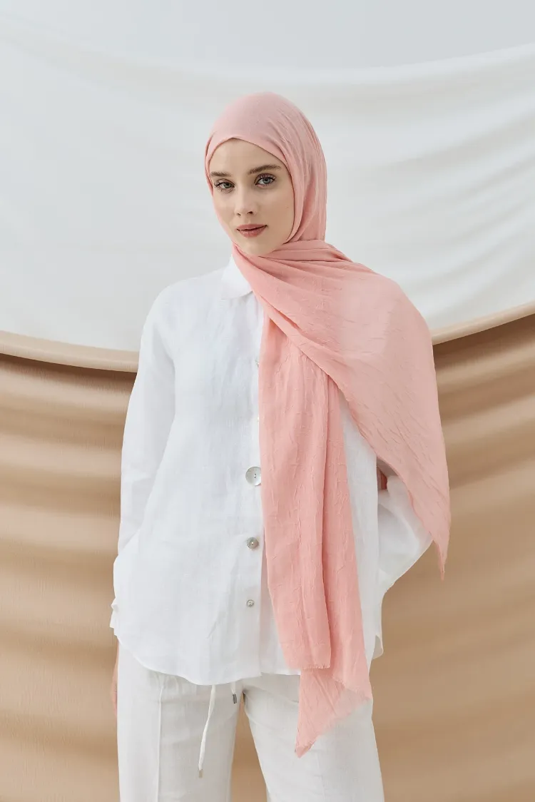 DÜZ BAMBU KRAŞ TOZ PEMBE ŞAL