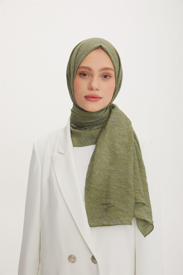 ARMİNE TREND OUTLET YEŞİL ORGANİK KOTON ŞAL