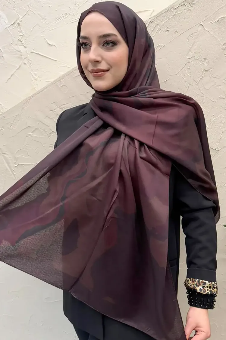 SOYUT DESEN VUAL SOFT BORDO ŞAL