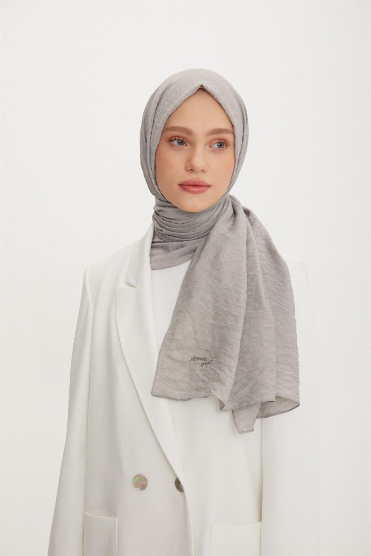 ARMİNE TREND OUTLET GRİ ORGANİK KOTON ŞAL