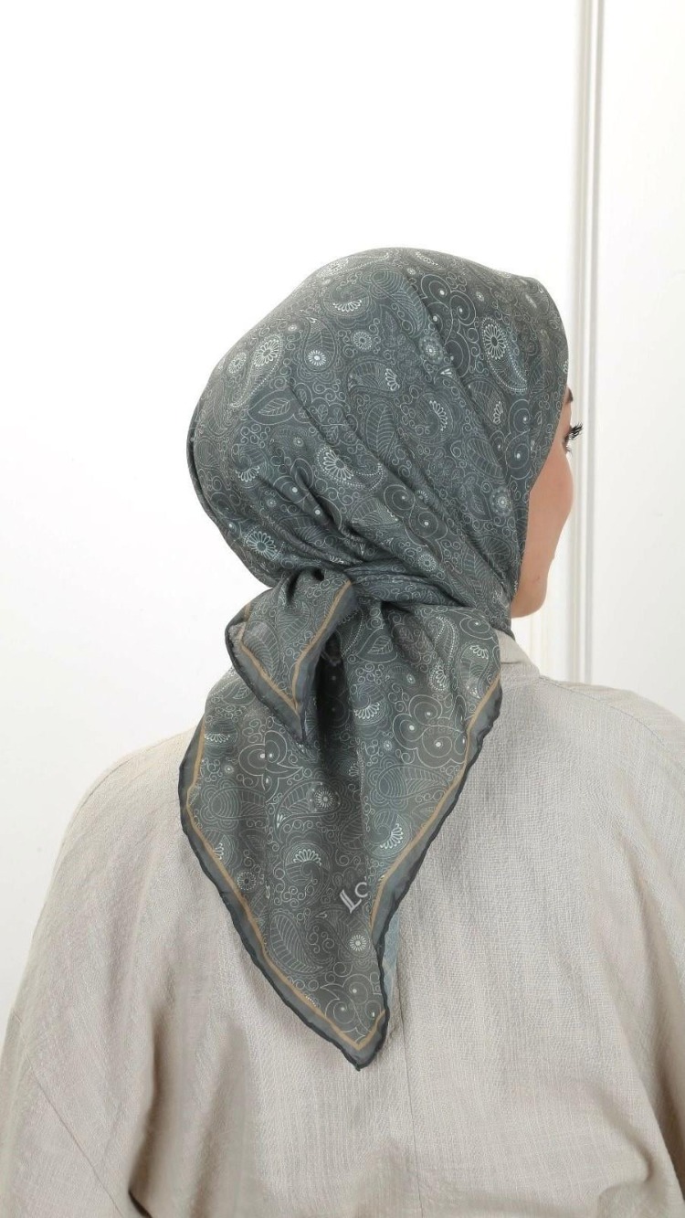 LOCELLA PAMUK VUAL HAKİ YEŞİL EŞARP