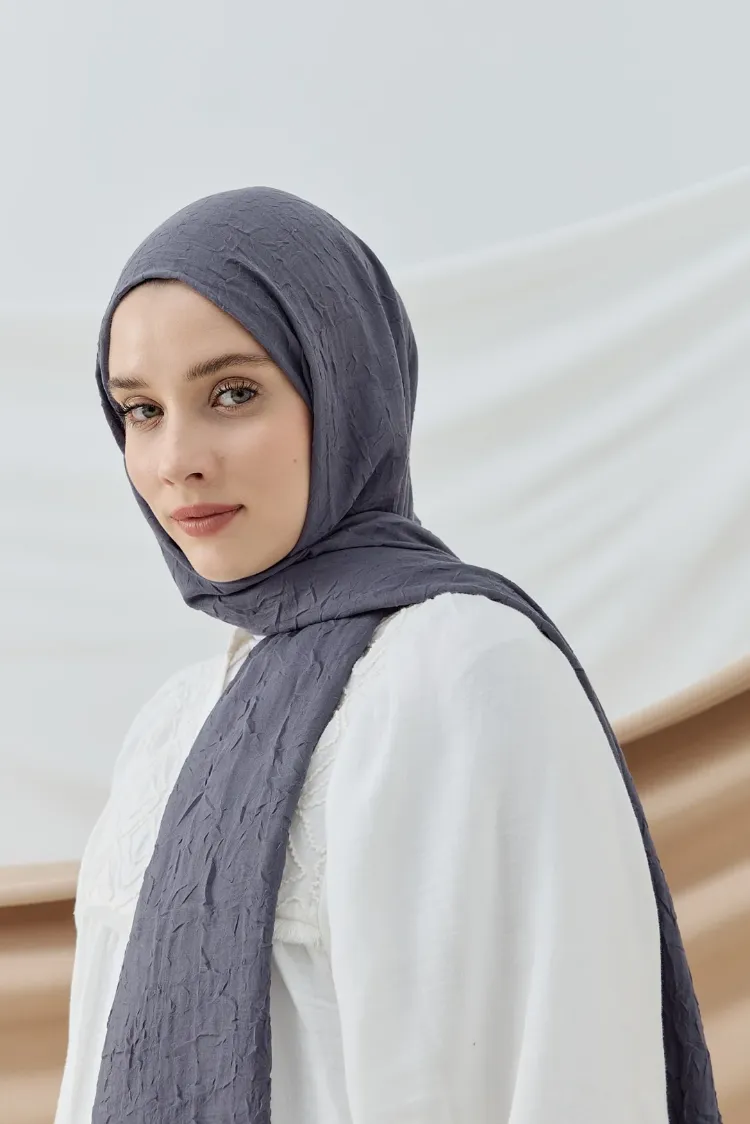DÜZ BAMBU KRAŞ KOYU GRİ ŞAL