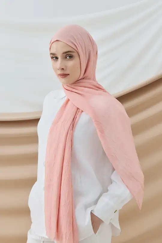 DÜZ BAMBU KRAŞ TOZ PEMBE ŞAL