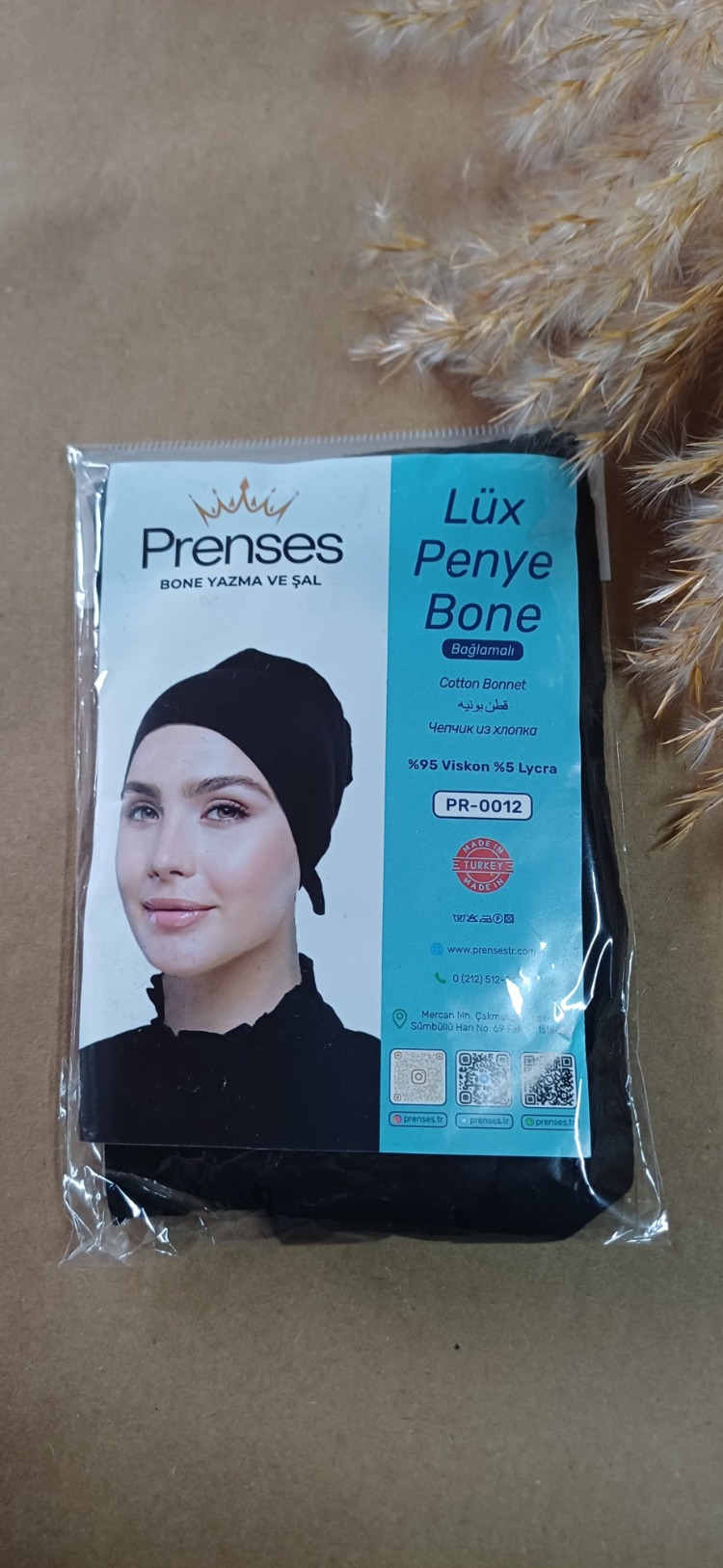 LÜX PRENSES SİYAH PENYE BONE