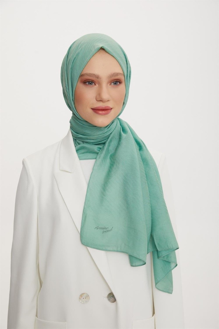 ARMİNE TREND OUTLET SU YEŞİLİ ORGANİK KOTON ŞAL