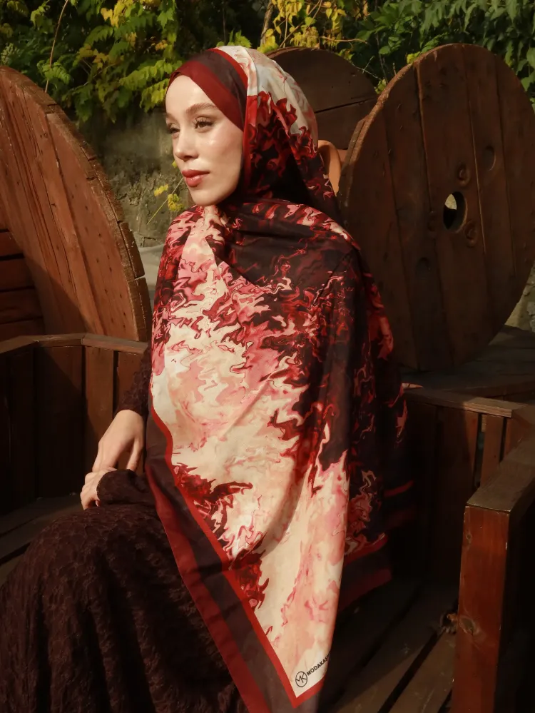 SERİNA DESEN LİNA BORDO ŞAL