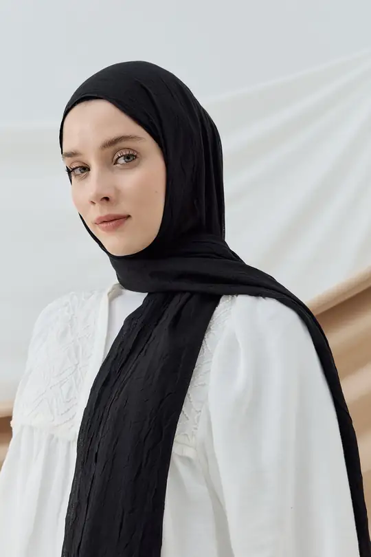 DÜZ BAMBU KRAŞ SİYAH ŞAL