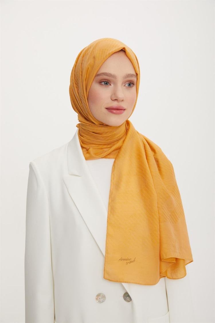 ARMİNE TREND OUTLET HARDAL SARISI ORGANİK KOTON ŞAL
