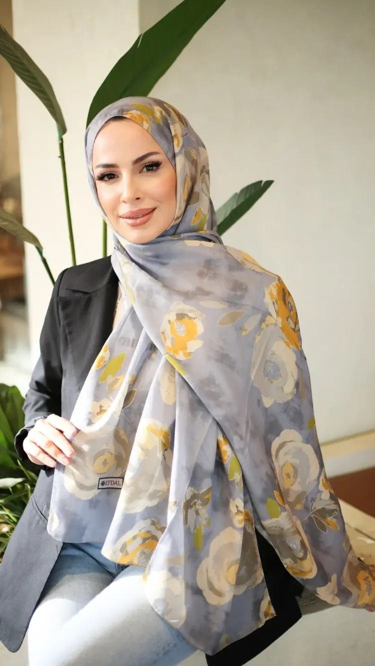 ROSA İTHAL İPLİK SOFT TAŞ-GRİ ŞAL