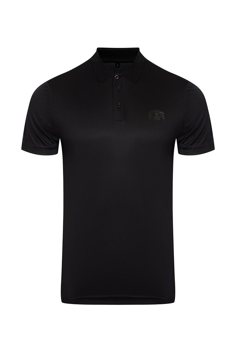 HUĞLU OUTDOOR POLO YAKA TİŞÖRT- SİYAH