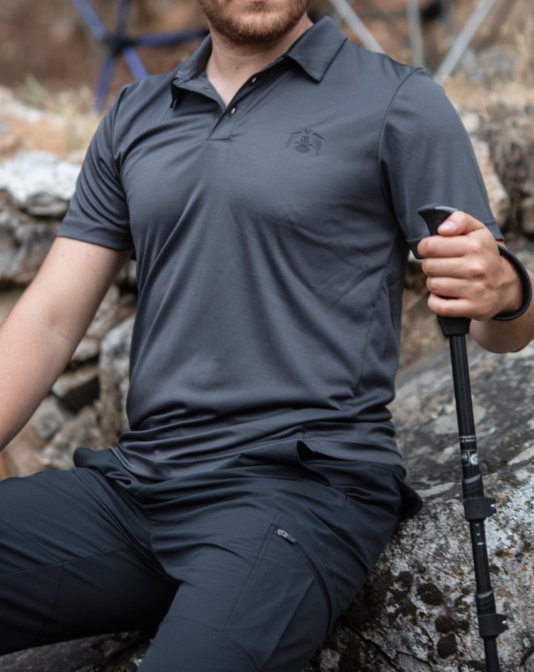 HUĞLU OUTDOOR POLO YAKA TİŞÖRT- GRİ