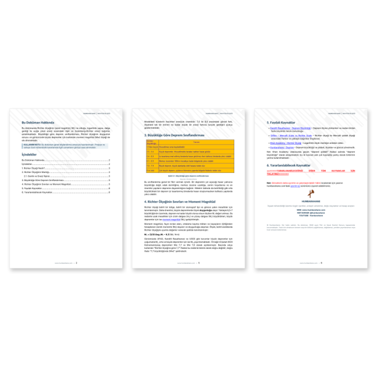 Richter Ölçeği – PDF Doküman (Humbarahane)