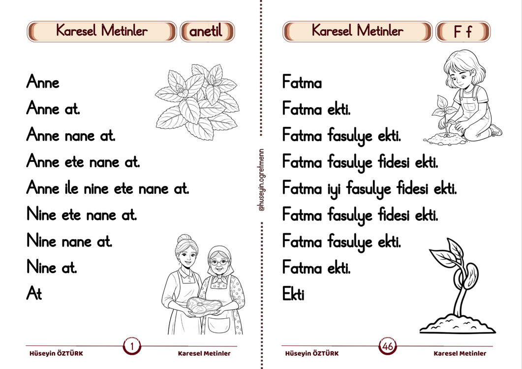 1.Sınıf Karesel Metinler Kitapçığı