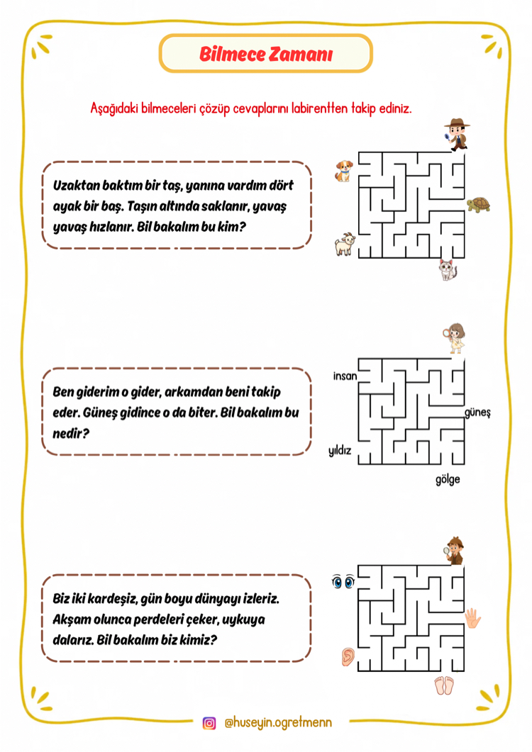 2.Sınıf Türkçe Yaz Tatili Tekrar Çalışmaları