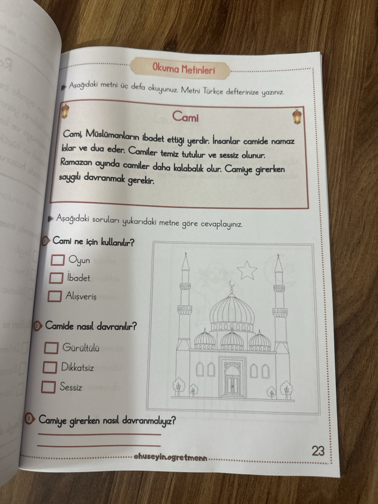 1. Sınıflar Her Güne Bir Ramazan Metni(30 tane metin)