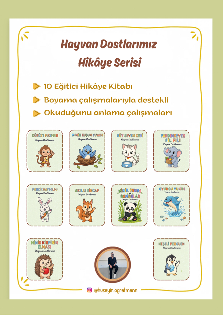 Hayvan Dostlarımız Hikaye Seti (1. ve 2. Sınıf)