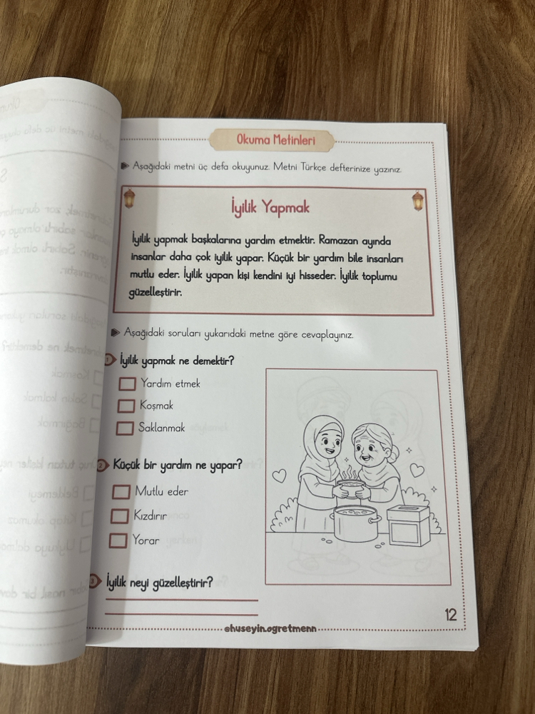 1. Sınıflar Her Güne Bir Ramazan Metni(30 tane metin)